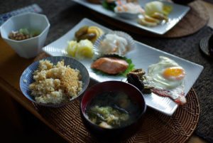 A typical Japanese breakfast